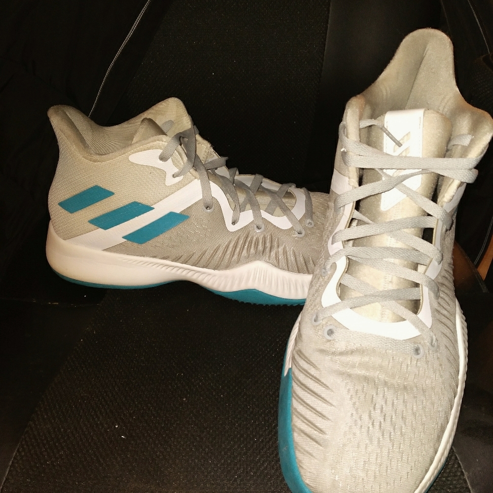 Adidas Teal & White high tops